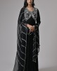 Georgette Black Hand Embroidered Gown with Dupatta